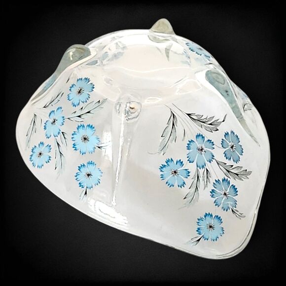 Anchor Hocking Swedish Modern Blue Cornflower Glass Serving Bowls Pair MCM Vntg - Picture 7 of 11